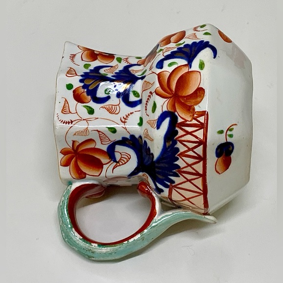 c. 1820 Gaudy Welsh Eryri Pattern Snake Handled Staffordshire China Antique Jug - Picture 9 of 16